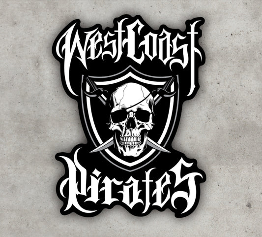 4" WEST COAST PIRATES - STICKER